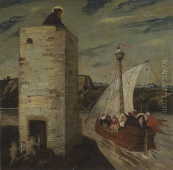 Aufbruch Des Hl. Franziskus Oil Painting by Adolf Hengeler