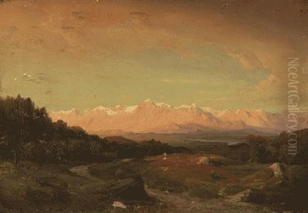 Voralpenlandschaft Oil Painting by Franz Hengsbach