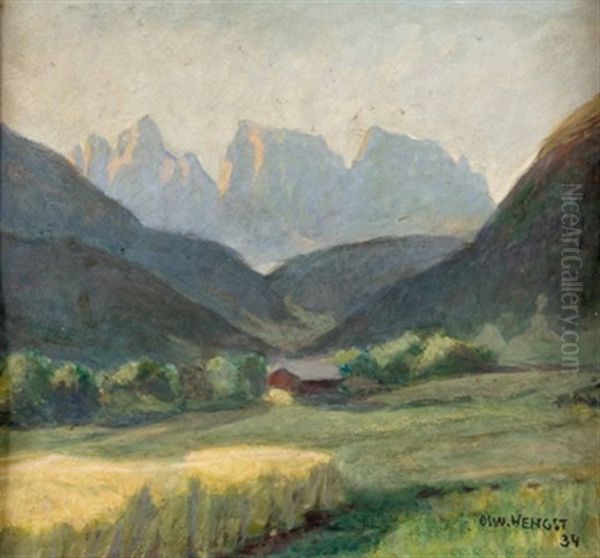 Blick Auf Kalkhugel Oil Painting by Oswald Hengst