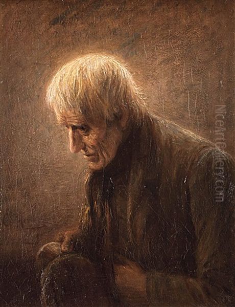 Mann Mit Weisem Haar Oil Painting by Gerke Henkes