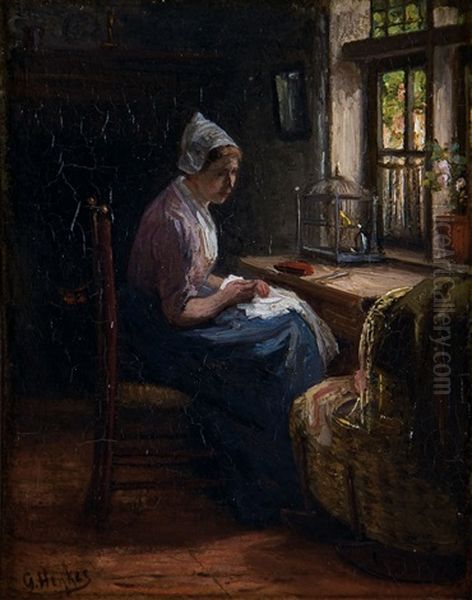 Muttergluck Oil Painting by Gerke Henkes