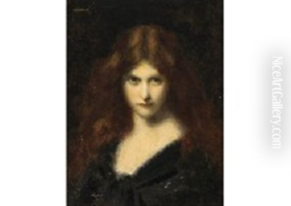 Portrait Of Fabiola Oil Painting by Jean Jacques Henner