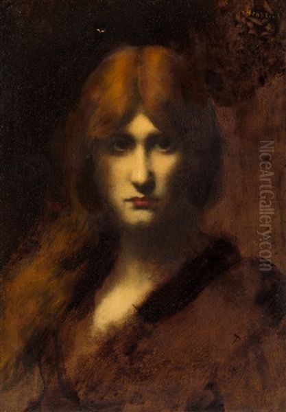 Sandra Oil Painting by Jean Jacques Henner