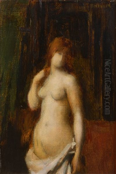 Femme Rousse Nue De Face Oil Painting by Jean Jacques Henner