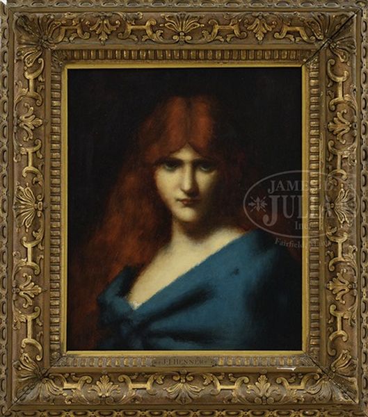 Portrait Of A Red Haired Beauty Oil Painting by Jean Jacques Henner