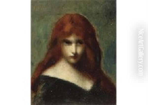 Jeune Fille Oil Painting by Jean Jacques Henner