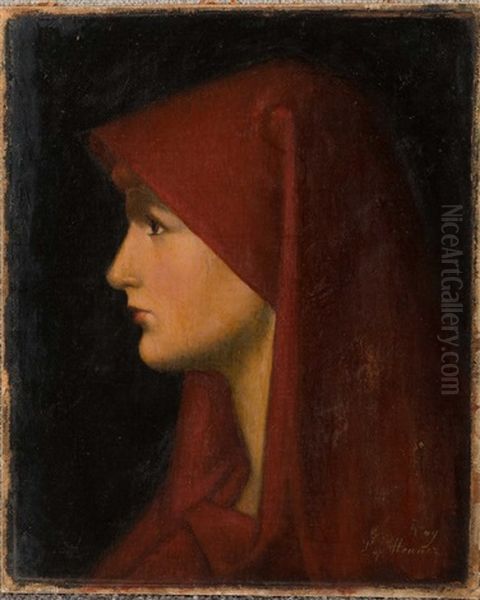 Portrait Of St. Fabiola Oil Painting by Jean Jacques Henner