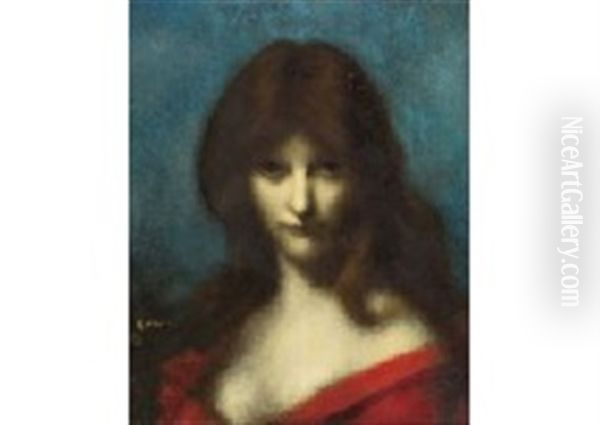 Femme Oil Painting by Jean Jacques Henner