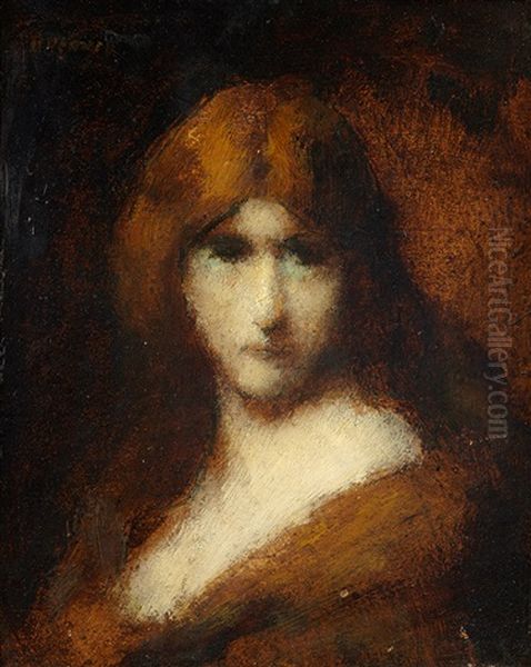 Portrait De Femme Oil Painting by Jean Jacques Henner