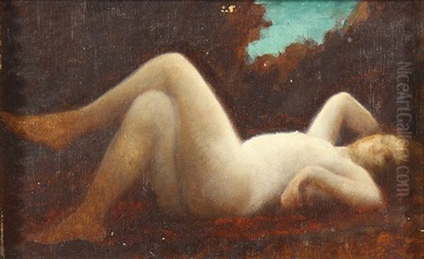 Nude In Repose Oil Painting by Jean Jacques Henner