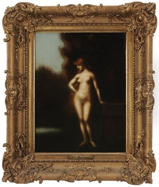 Reds Drapery Oil Painting by Jean Jacques Henner