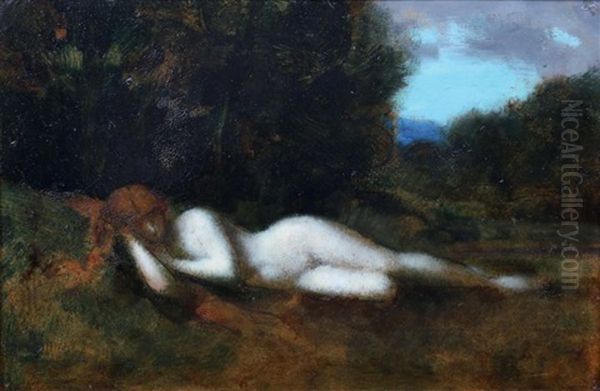 Nymphe Endormie Oil Painting by Jean Jacques Henner