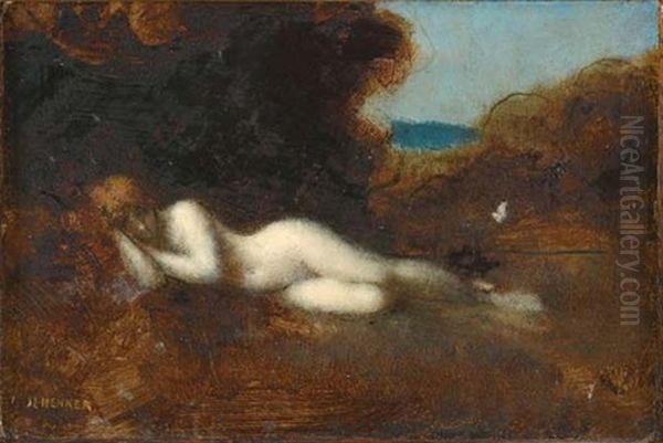 Nymphe Endormie Oil Painting by Jean Jacques Henner