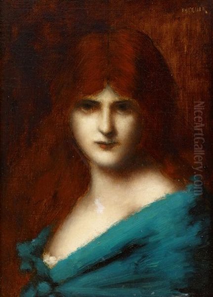 Auburn Beauty Oil Painting by Jean Jacques Henner