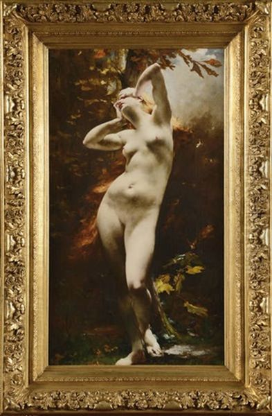 Femme Nue Dans Un Paysage D'automne Oil Painting by Jean Jacques Henner