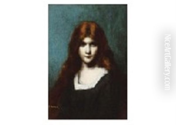 Lady Oil Painting by Jean Jacques Henner