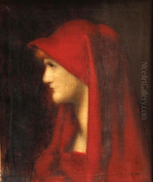 Retrato De Mujer De Perfil Oil Painting by Jean Jacques Henner