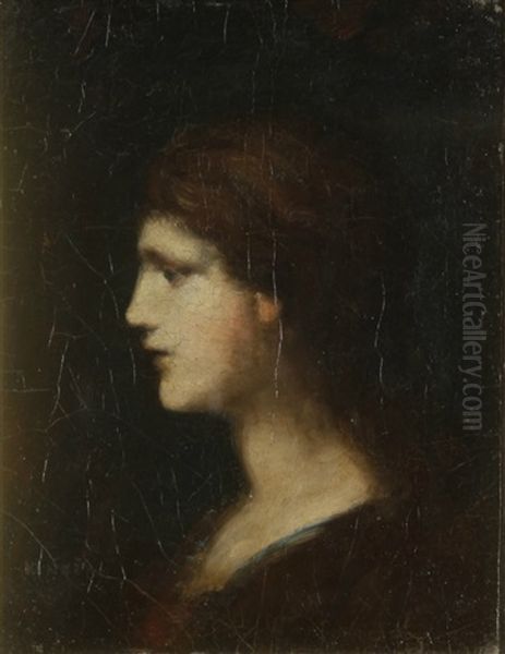 Portrait Of Lady Oil Painting by Jean Jacques Henner