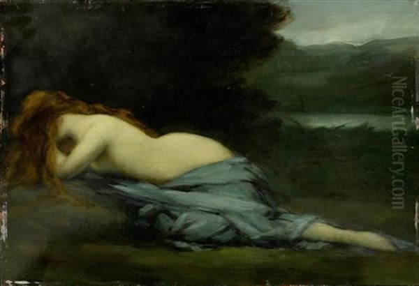 Liegender Akt Oil Painting by Jean Jacques Henner