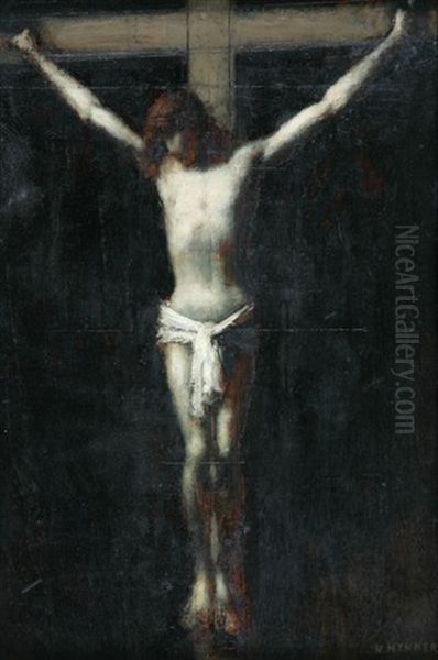 Christ En Croix Oil Painting by Jean Jacques Henner