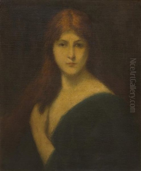 Portrait Of A Lady Oil Painting by Jean Jacques Henner