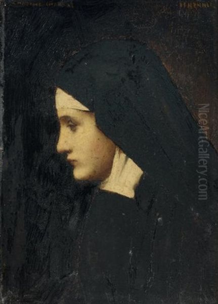 Portrait De Mme Charasse Oil Painting by Jean Jacques Henner