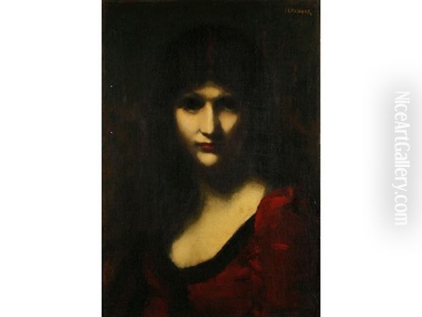 The Brunette Oil Painting by Jean Jacques Henner