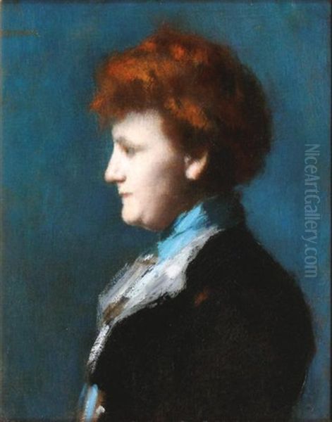 Portrait Presume De Madame Dufaure Oil Painting by Jean Jacques Henner