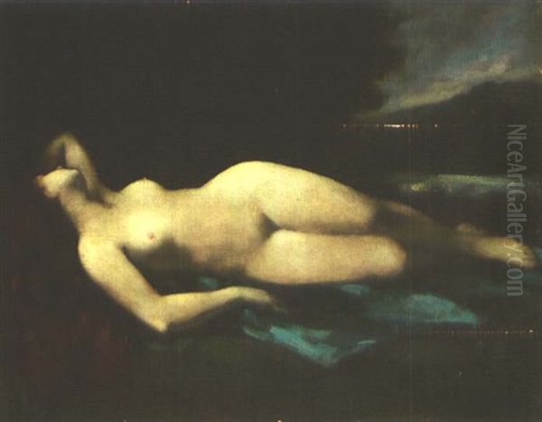 Liegender Weiblicher Akt Oil Painting by Jean Jacques Henner