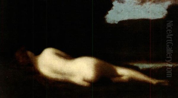 Nude In A Landscape Oil Painting by Jean Jacques Henner