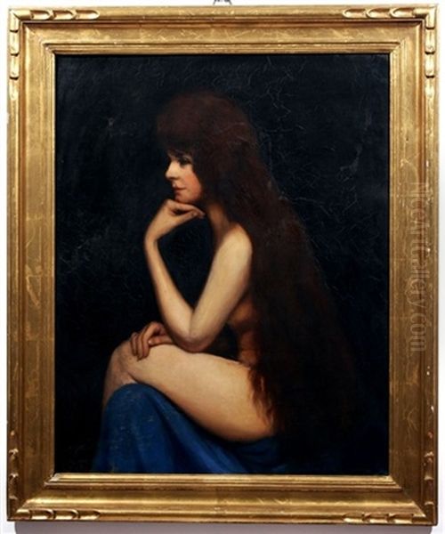 Etude De Nu Oil Painting by Jean Jacques Henner