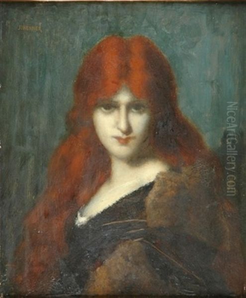 La Rousse Oil Painting by Jean Jacques Henner