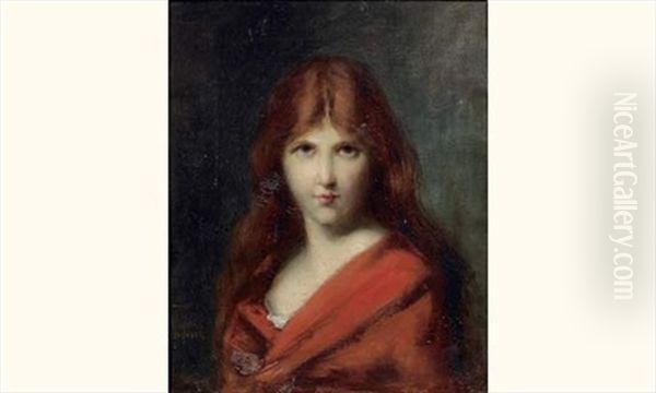 La Rousse Oil Painting by Jean Jacques Henner