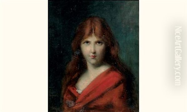 La Rousse Oil Painting by Jean Jacques Henner