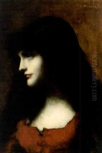 Portrait Einer Jungen Frau Oil Painting by Jean Jacques Henner