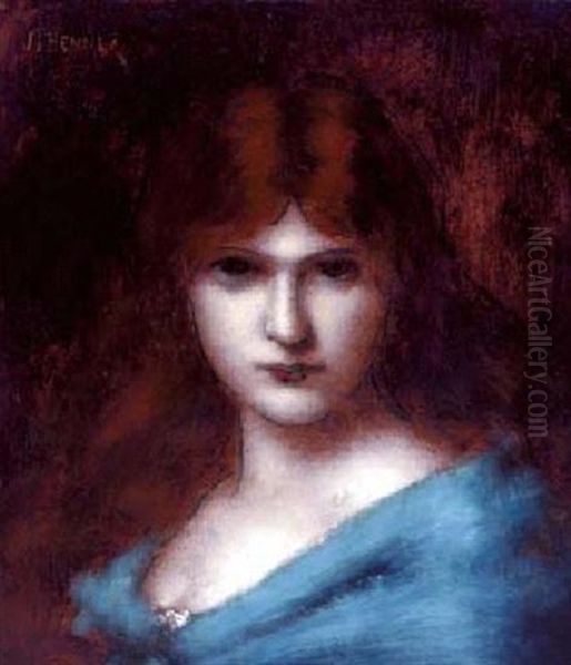 Portrait De Femme Oil Painting by Jean Jacques Henner