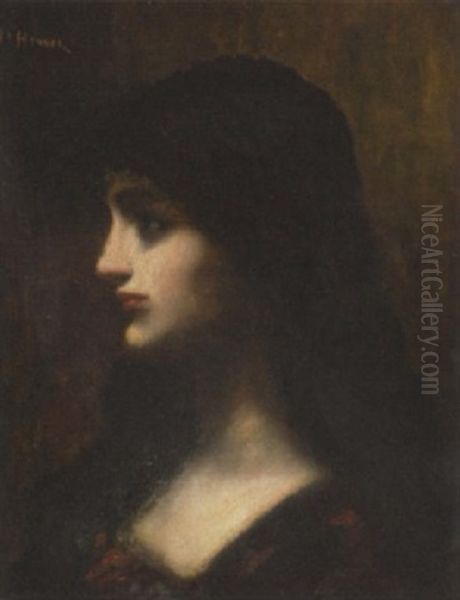 Lady In Profile by Jean Jacques Henner