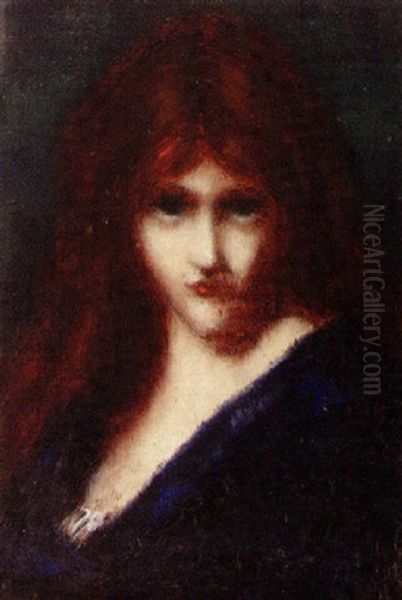 Red Haired Beauty Oil Painting by Jean Jacques Henner