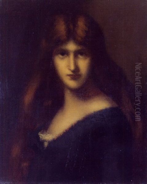 Jeune Femme Rousse Oil Painting by Jean Jacques Henner