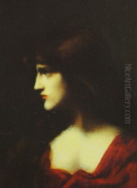 Auburn Beauty Oil Painting by Jean Jacques Henner