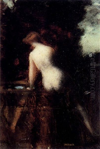 Femme Nue De Dos Oil Painting by Jean Jacques Henner