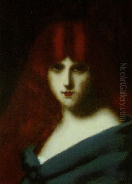 Red-haired Beauty Oil Painting by Jean Jacques Henner