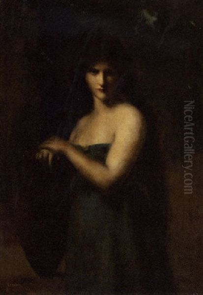 Young Beauty Oil Painting by Jean Jacques Henner