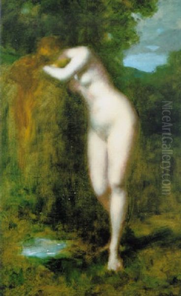 Nymph At The Spring Oil Painting by Jean Jacques Henner