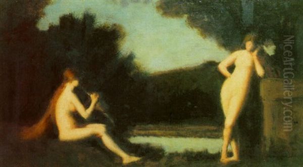 Les Nympheas Oil Painting by Jean Jacques Henner