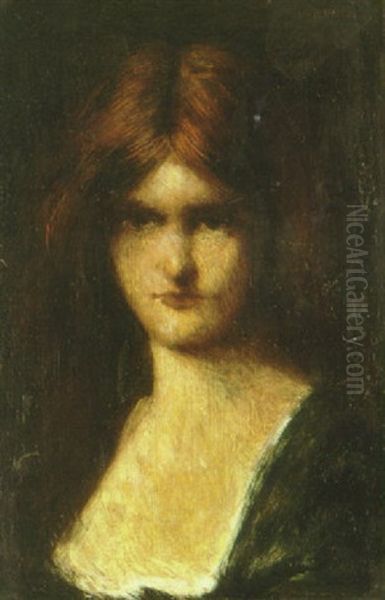 Auburn Beauty Oil Painting by Jean Jacques Henner