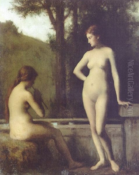 L'idylle Oil Painting by Jean Jacques Henner