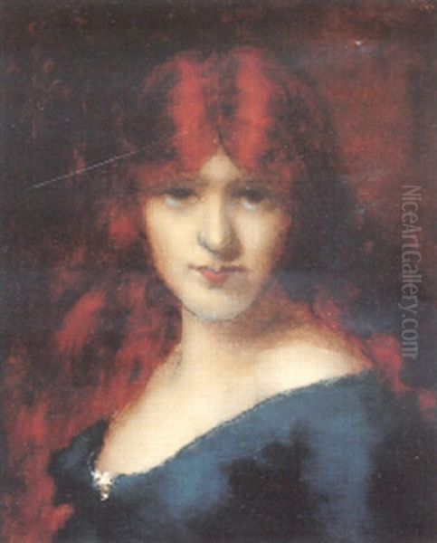 La Jeune Rousse Oil Painting by Jean Jacques Henner