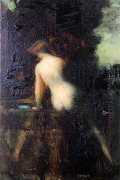 Femme Nu De Dos Oil Painting by Jean Jacques Henner