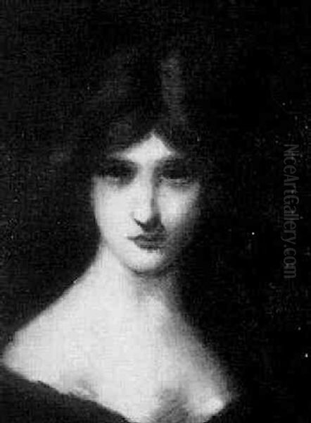 Portrait Of A Young Woman Oil Painting by Jean Jacques Henner